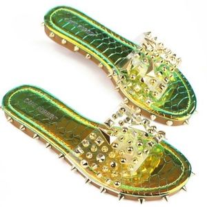 Lemon and Lime Mermaid Spiky Sandals